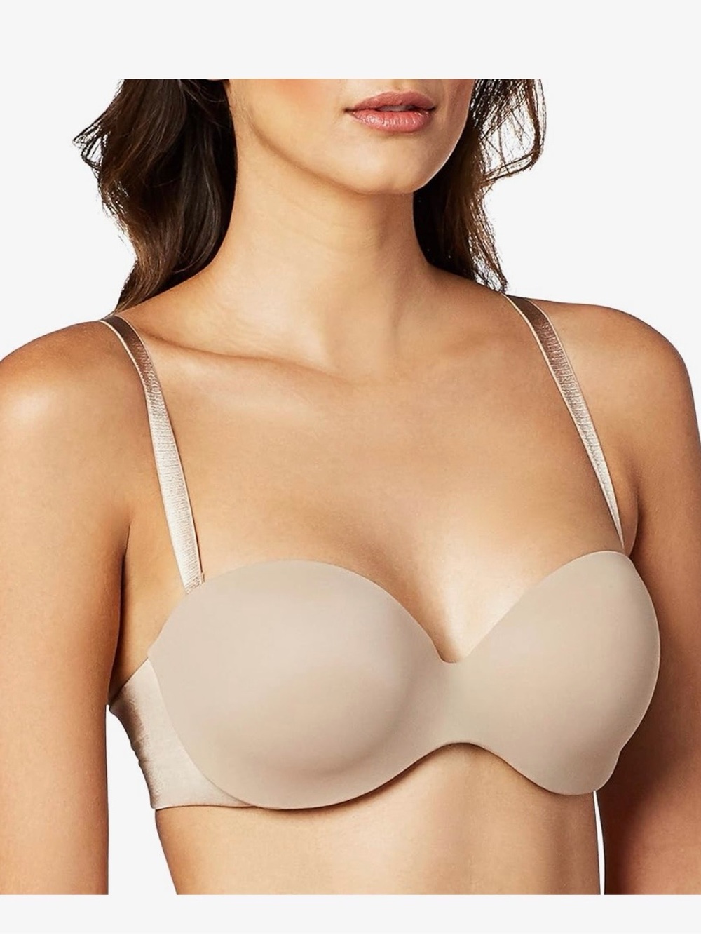 Warner's Beige Convertible Strapless Bra with Removable Straps